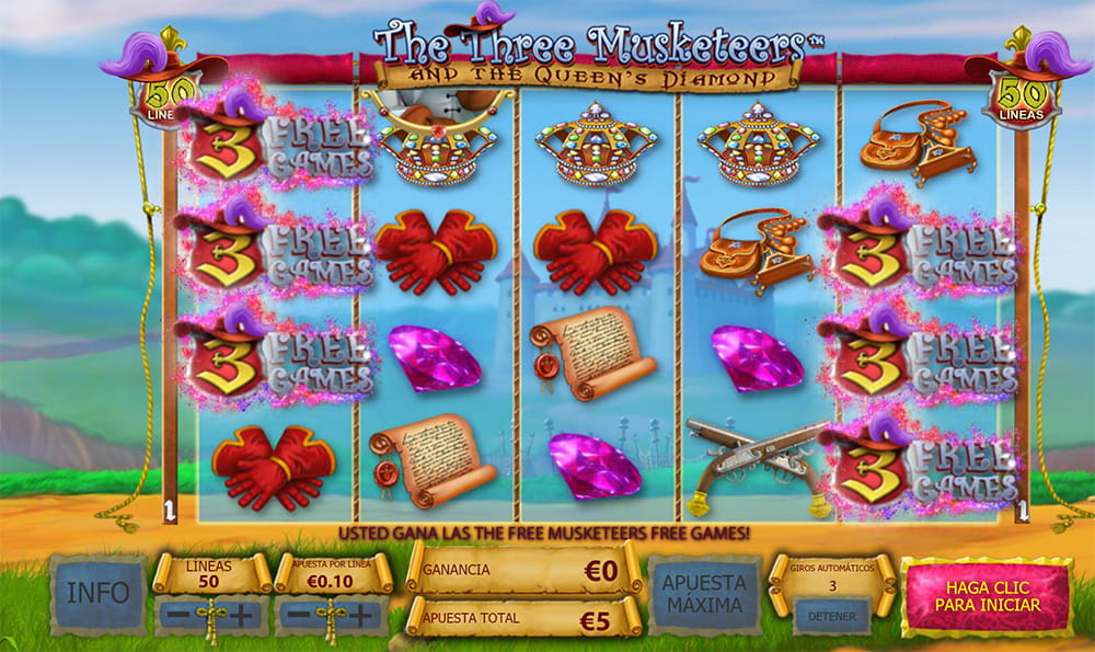 the three musketeers and the queen s diamond playtech slot