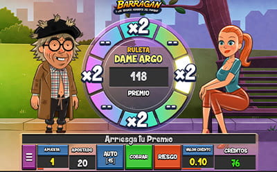 La rueda del juego de riesgo DobleNada de la tragaperras Barragan y los tesoros perdidos del parque