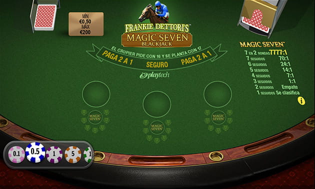 Mesa del juego Frankie Dettori's Magic Seven al inicio de la ronda.