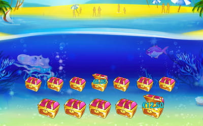 Juego de bonificación Sunken Treasure de Beach Life slot de Playtech.