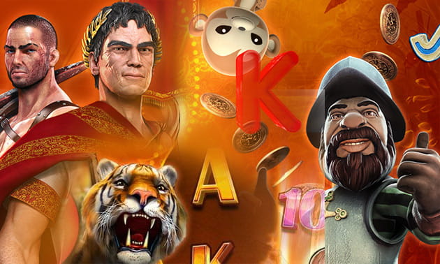 Ilustración con varios personajes de juegos del casino Circus