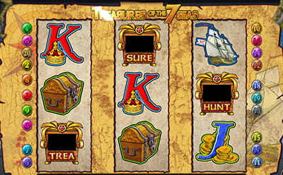 Desbloqueo del Bonus del Trilero en la slot Treasures of the 7 Seas.
