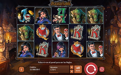 Panel principal de la slot Dracula's Family de Playson