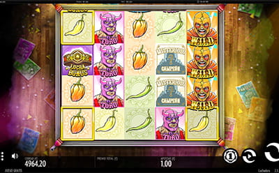 Función Esquina del cuadrilátero de la slot Luchadora, transformando El Rayo en su comodín.