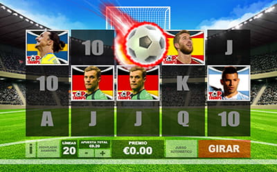 Función Regiro Free Kick en la slot Top Trumps Football Stars Sporting Legends