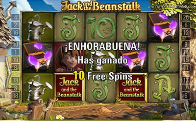 Giros gratis en la slot Jack and the Beanstalk