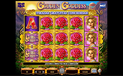 Activación de las tiradas gratis en la tragaperras Golden Goddess