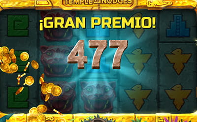 Tragaperras Temple of Nudges de NetEnt con una alta ganancia en pantalla.