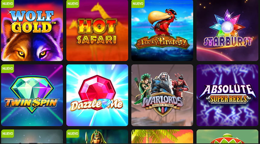 Página con los juegos populares en casino777