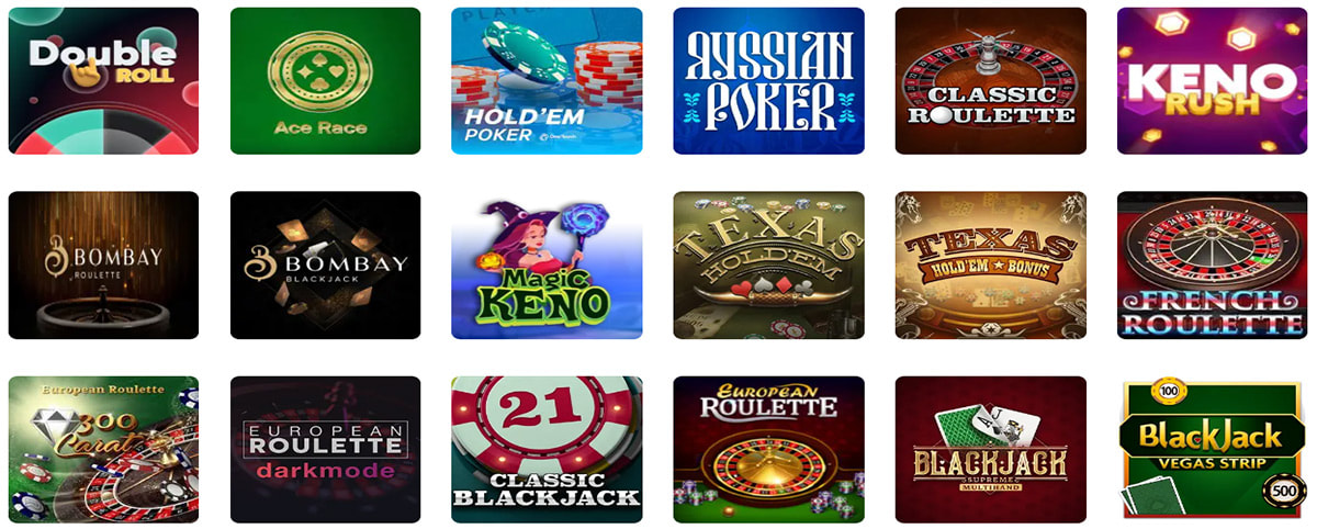 Ruleta, blackjack y otros juegos en el casino 10bet.