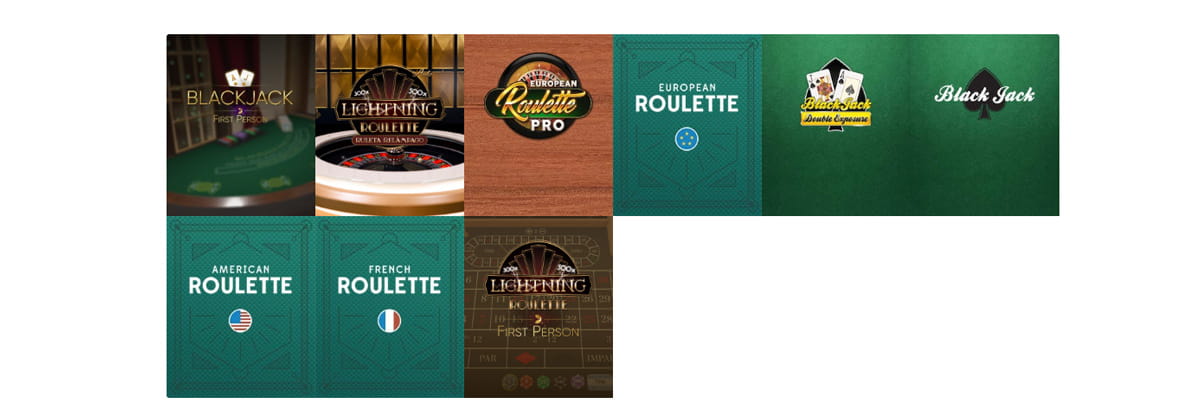 Ruleta, blackjack y otros juegos en el casino Casumo.