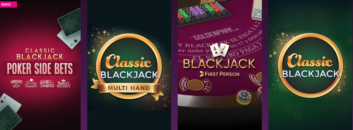 Ruleta, blackjack y otros juegos en el casino Goldenpark.