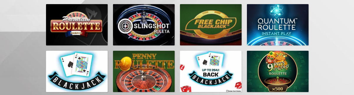 Ruleta, blackjack y otros juegos en el casino Kirolbet.