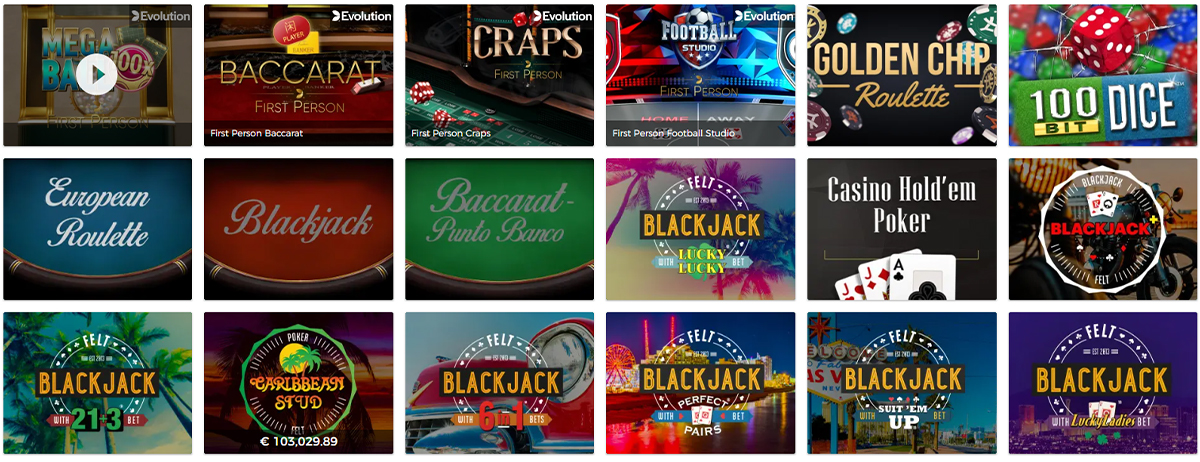 Ruleta, blackjack y otros juegos en el casino Mr Green.