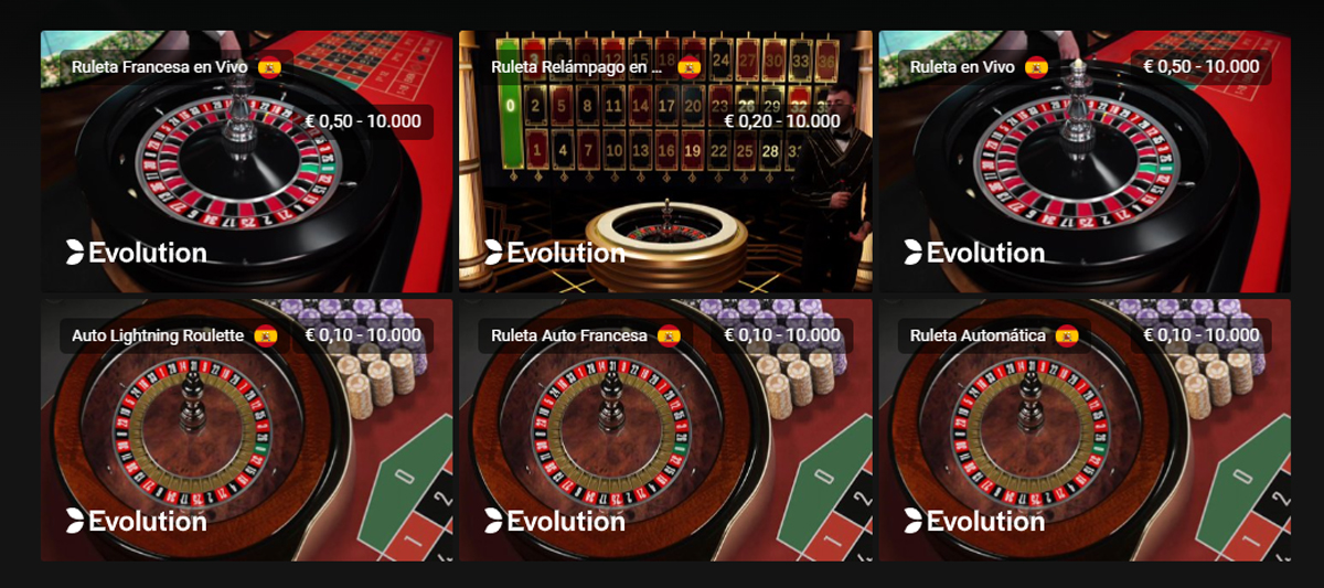 Ruleta, blackjack y otros juegos en el casino OneCasino.