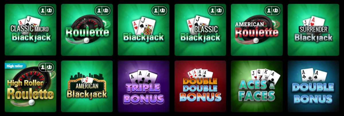 Juegos de PokerStars disponibles de ruleta y blackjack.