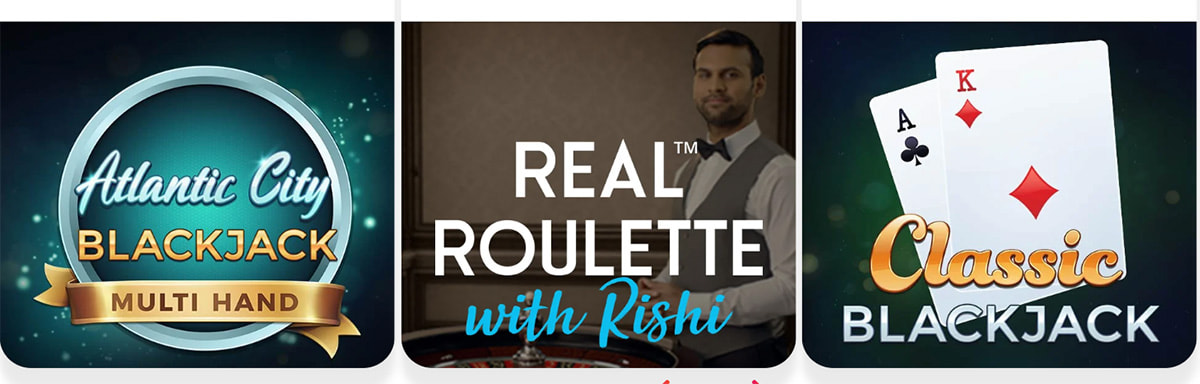 Ruleta, blackjack y otros juegos en el Spin Casino.
