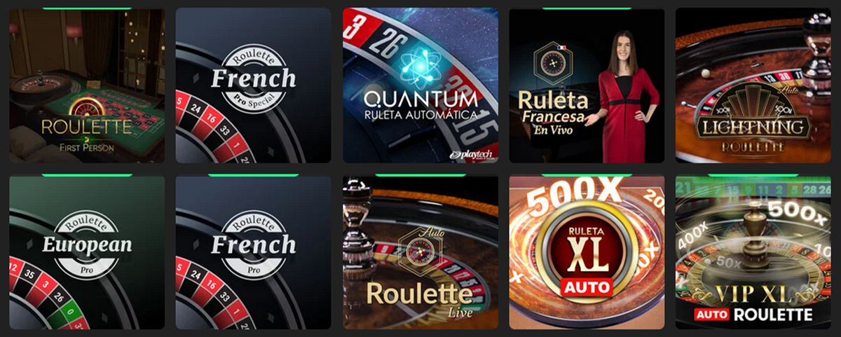 Muestra de los juegos disponibles en Swift Casino