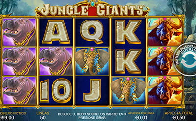 Panel de la versión móvil de la slot Jungle Giants