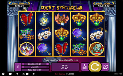 La tragaperras online Count Spectacular en el Monopoly Casino en España.