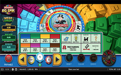 La tragaperras online Monopoly Big Spin en el Monopoly Casino en España.