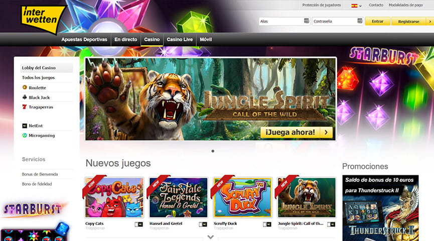 Selección de juegos de Interwetten.