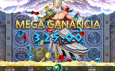 Mega ganancia en la slot Ancient Fortunes Zeus de Microgaming.