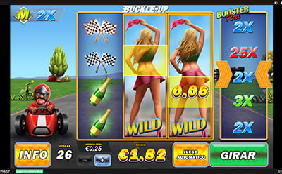 Multiplicador Booster de premio en la slot Buckle Up