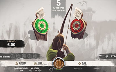 Panel de juego de Apostar que es la opción especial de Robin of Sherwood slot.