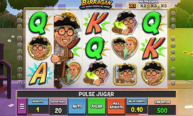 Panel de inicio de la slot Barragan y los tesoros perdidos del parque