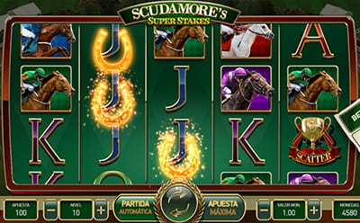 Panel de control de los comodines aleatorios o Random WIlds de Sudamore's Super Stakes slot de NetEnt.