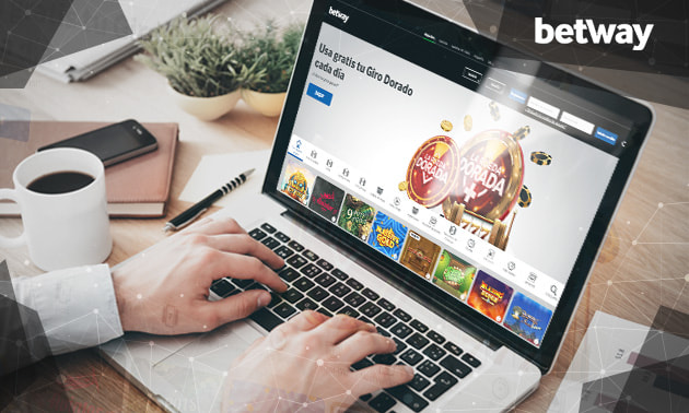 Casino online Betway en una computadora de un jugador.