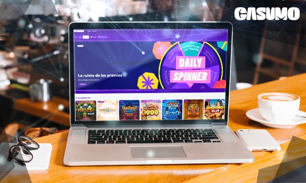 Web del casino online Casumo en una pantalla de ordenador.