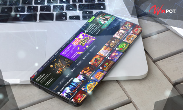 Casino online Winpot en un celular de un jugador.