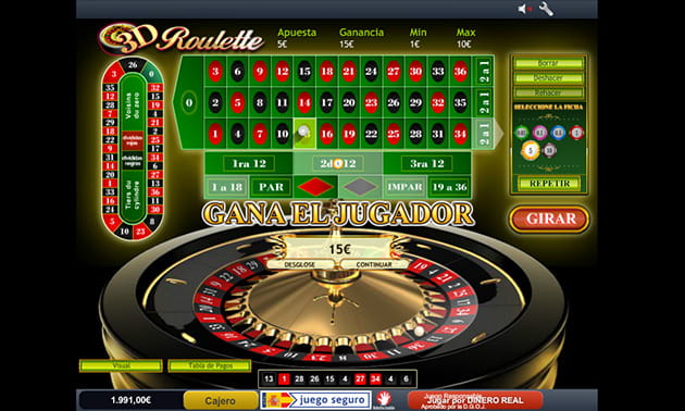 Ruleta 3d con ganancia en casino Betsson.