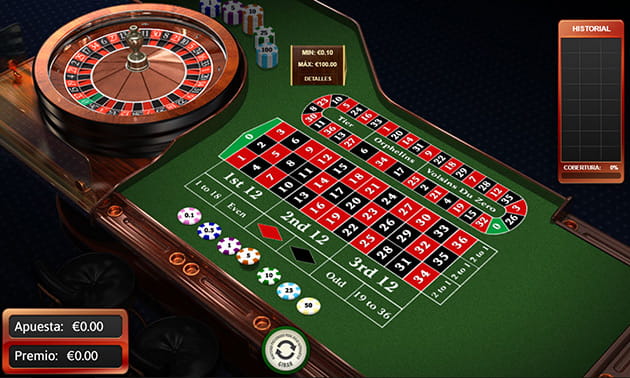 Pantalla con la mesa de ruleta europea clásica de Playtech.