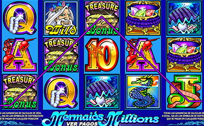 bonus del tesoro activado en Mermaids Millions