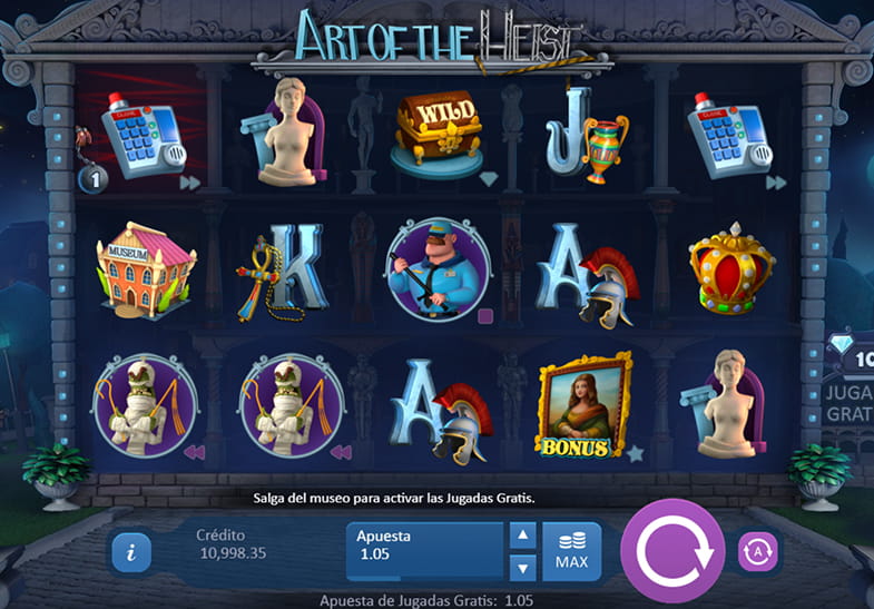 Panel del juego principal de Art of the Heist