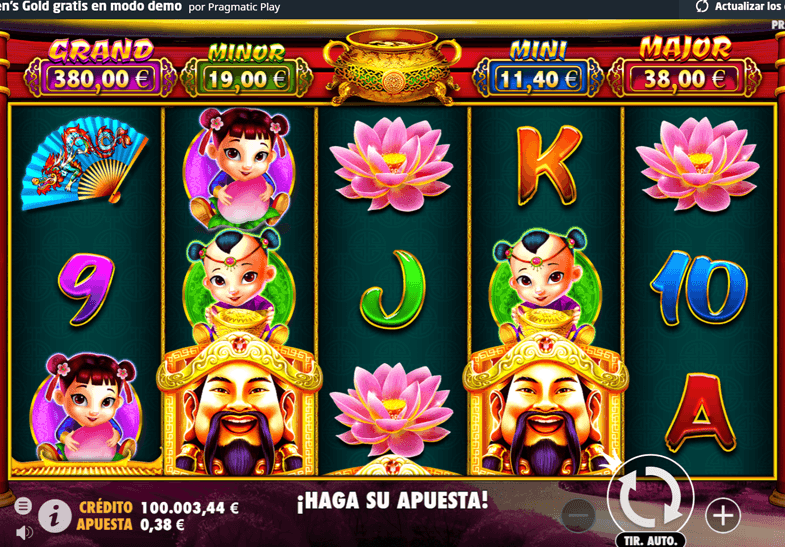 Pantalla de inicio de la slot Caishen's Gold