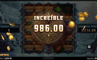 Alta ganancia perteneciente a la tragaperras Dragon Shard de Microgaming.
