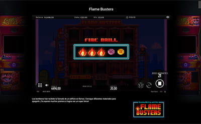 Nivel 3 en la función Fire Drill en la slot Flame Busters.