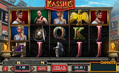 Pantalla de juego de la slot Kassius Invictus Armis
