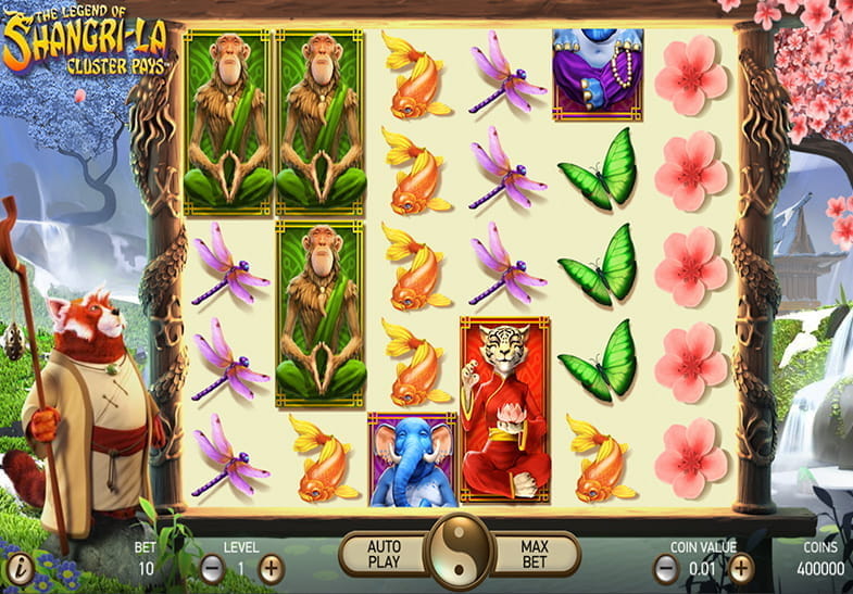 Captura de pantalla de la slot The Legend of Shangri-la Cluster Pays
