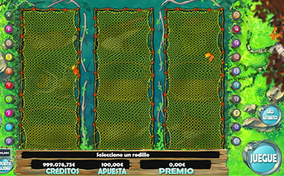 Las tres cortinas de redes para elegir en la función del Bonus de Trilero de la slot RF Big Catch