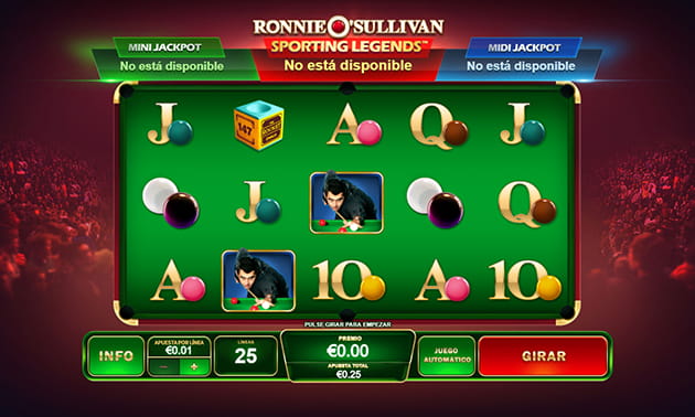 Inicio del juego principal en la slot Ronnie O' Sullivan