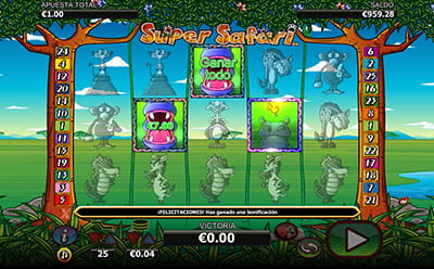Bonificación del Hipopótamo en la slot Super Safari.
