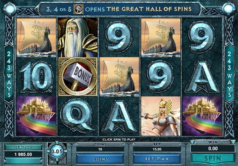 Tambores de la slot Thunderstruck II de Microgaming con tema de fantasía