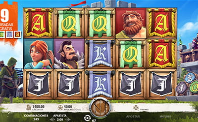 Menú de las tiradas gratis de la slot Robin of Sherwood.