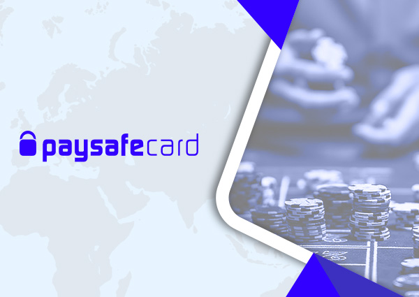 Logo de Paysafecard al lado de tablero de casino