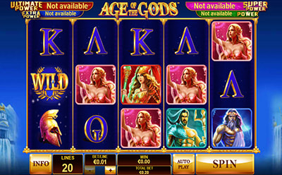 La tragaperras online Age of the Gods en el casino Winner en México.